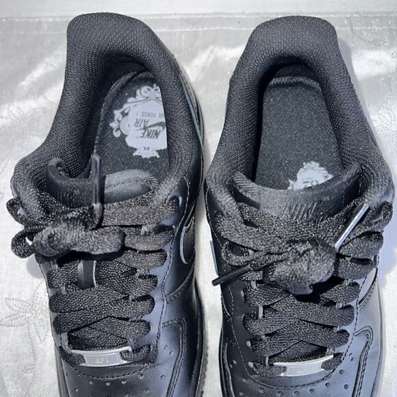 Nike Air Force 1 Womens Basketball Sneakers Shoes Black Sz 5 - Picture 4 of 7